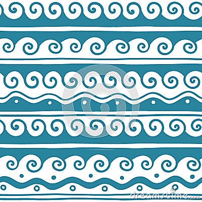 Vector Greek wave and meander decorative elements set. Stock Photo